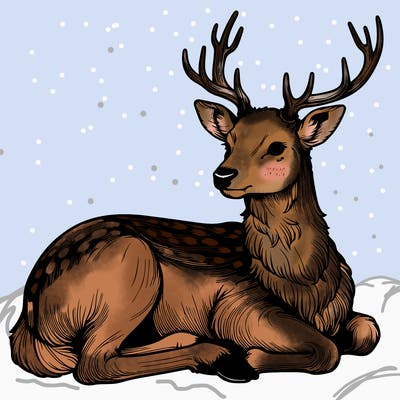 realistic deer with antlers