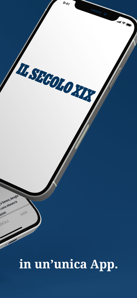 Splash screen of the Il Secolo XIX news app on a smartphone