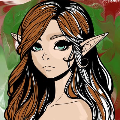 elf girl realistic dark fantasy
