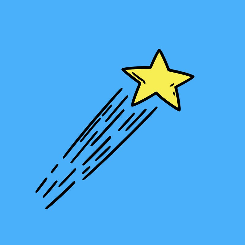 a shooting star in the sky