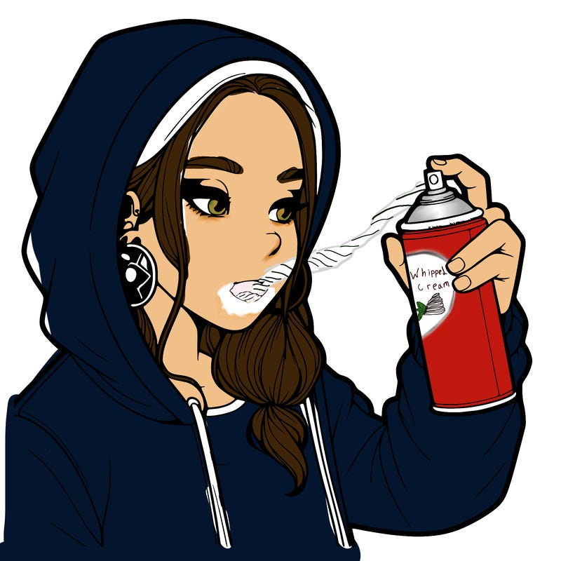 a realistic girl, spray painting