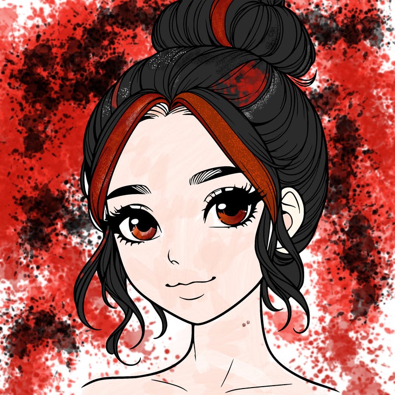 realistic pretty girl with hair in bun