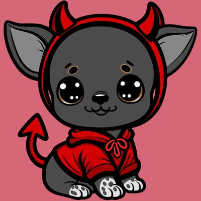 cute chihuahua puppy in devil costume