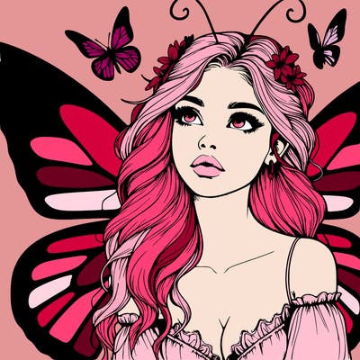 butterfly fairy realistic girl