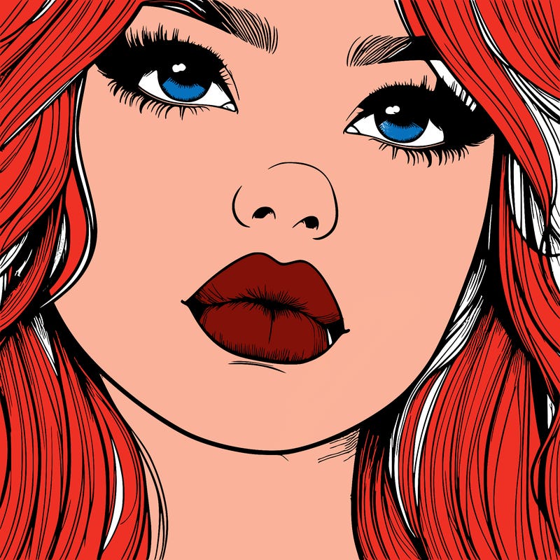 really realistic girl with lips