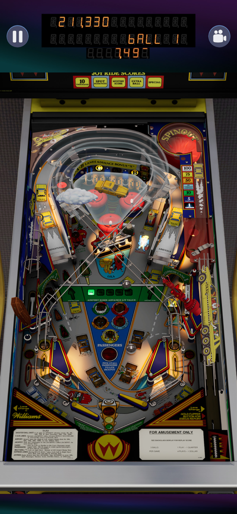Zen Pinball World - A high-fidelity digital recreation of the classic Williams Taxi pinball table in Zen Pinball World