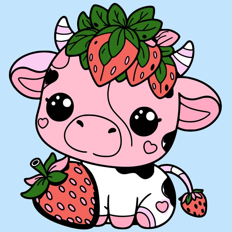 cute strawberry cow