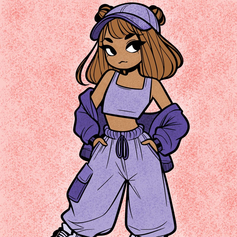 girl in crop top and baggy pants
