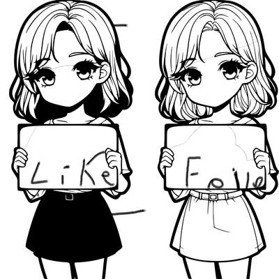 a realistic girl holding a sign