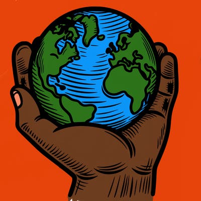 hand holding earth