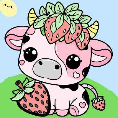 cute strawberry cow