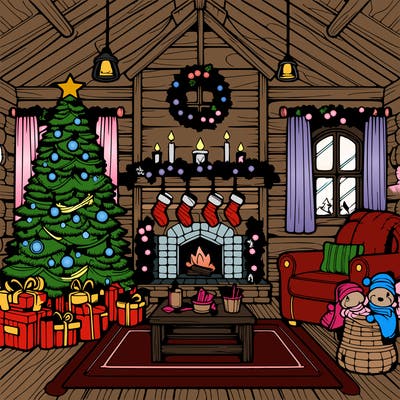 christmas house interior