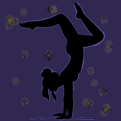 a woman doing a handstand