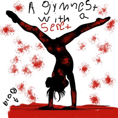 realistic gymnastic hand stand girl in four splits