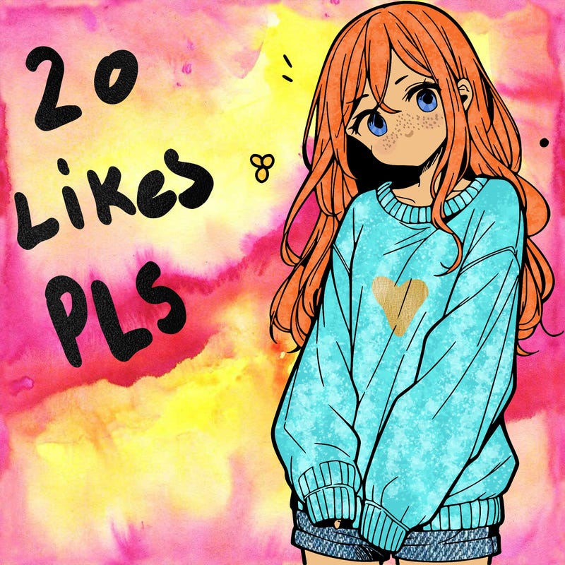 manga teen girl  in a sweater and baggy pants