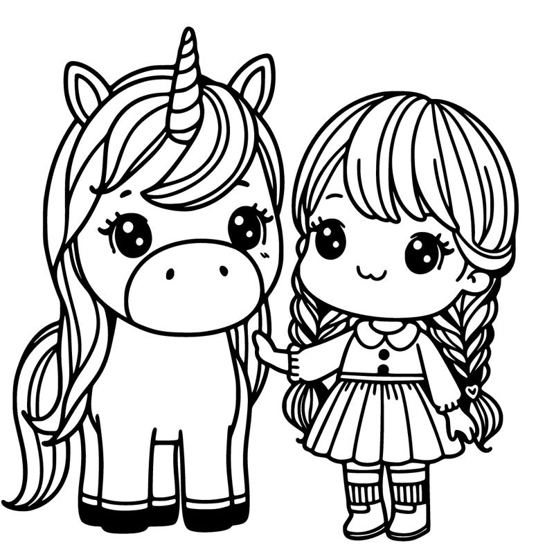 a unicorn with a girl