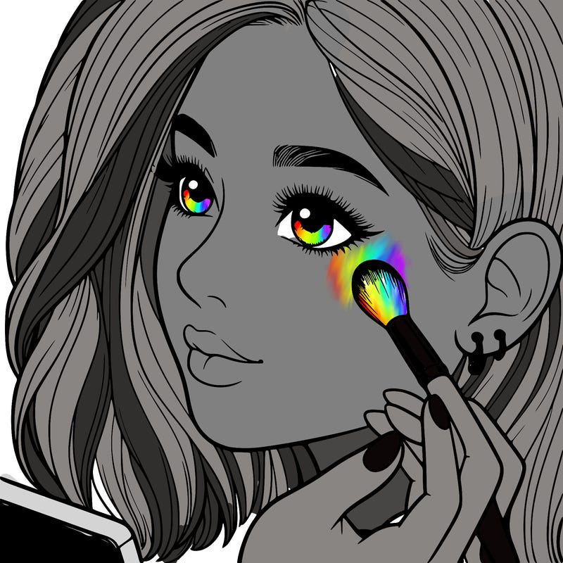 a realistic girl doing her makeup