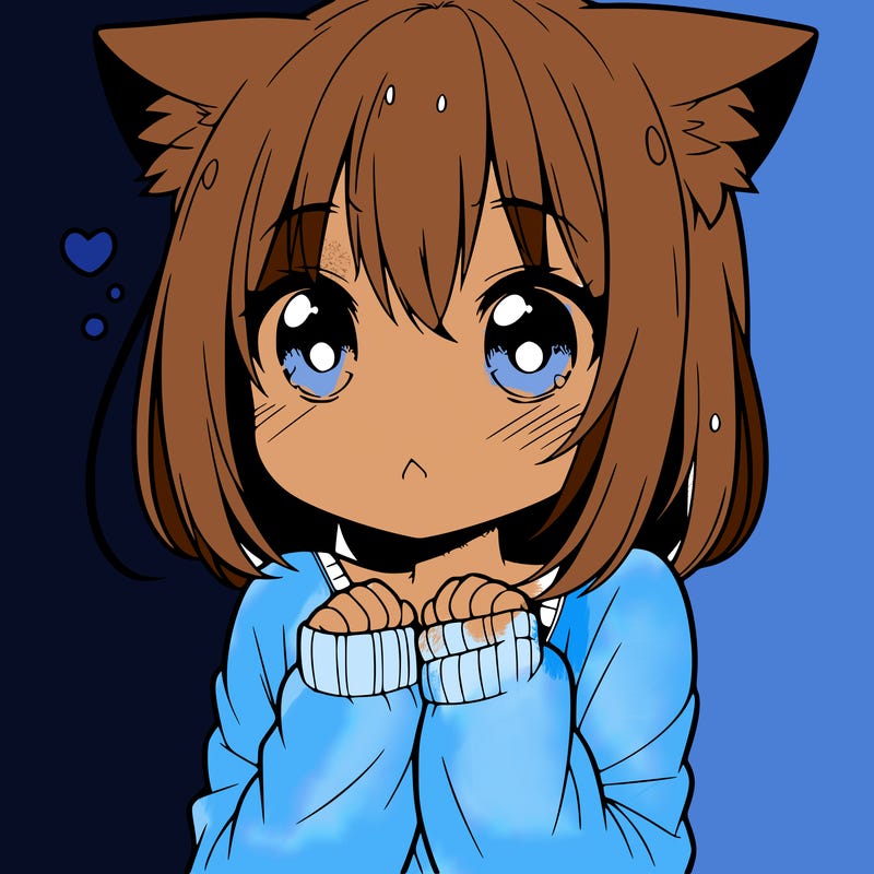 shy anime catgirl
