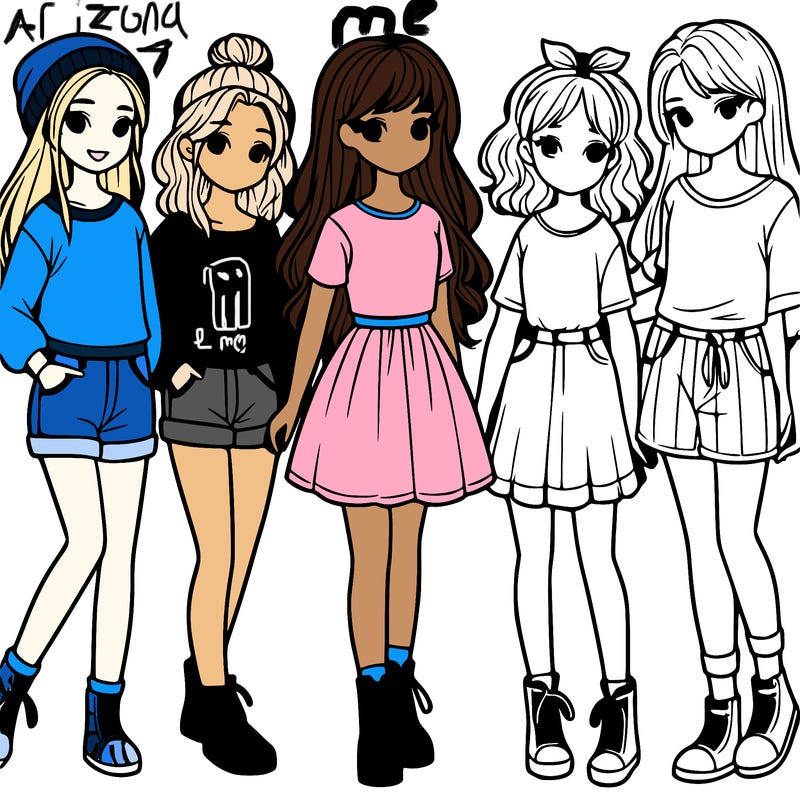 a group of five girls