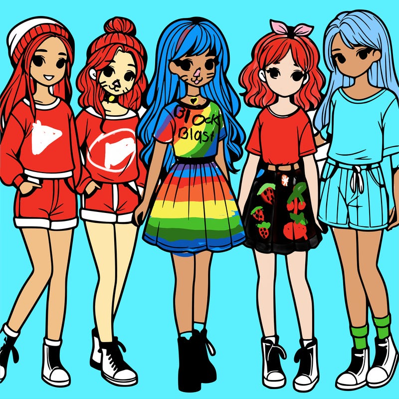 a group of five girls