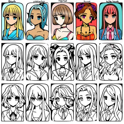 girls that look diffrent anime