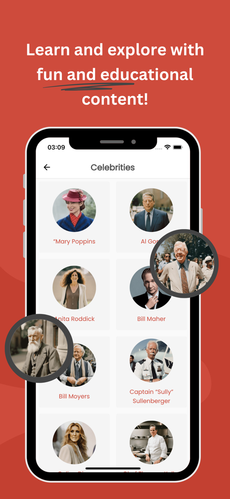 Enneagram 9 Type - Un elenco di personaggi famosi e celebrità categorizzati in base ai loro tipi di personalità dell'Enneagramma all'interno dell'app.