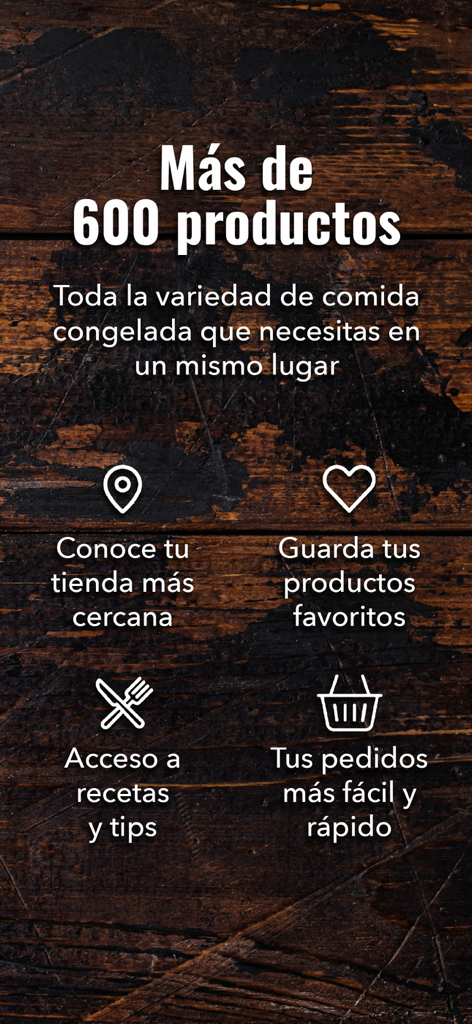 Wild Fork app screen highlighting over 600 products and ordering features