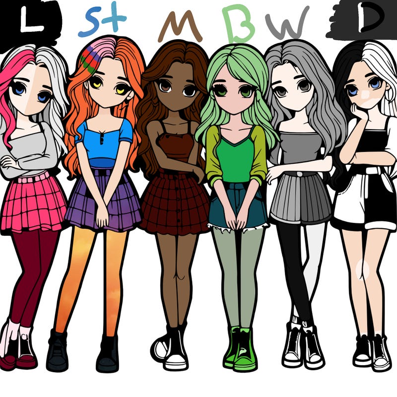 a group of girls realistic