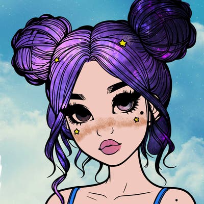realistic girl with space buns