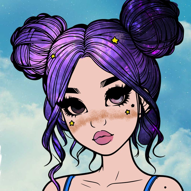 realistic girl with space buns