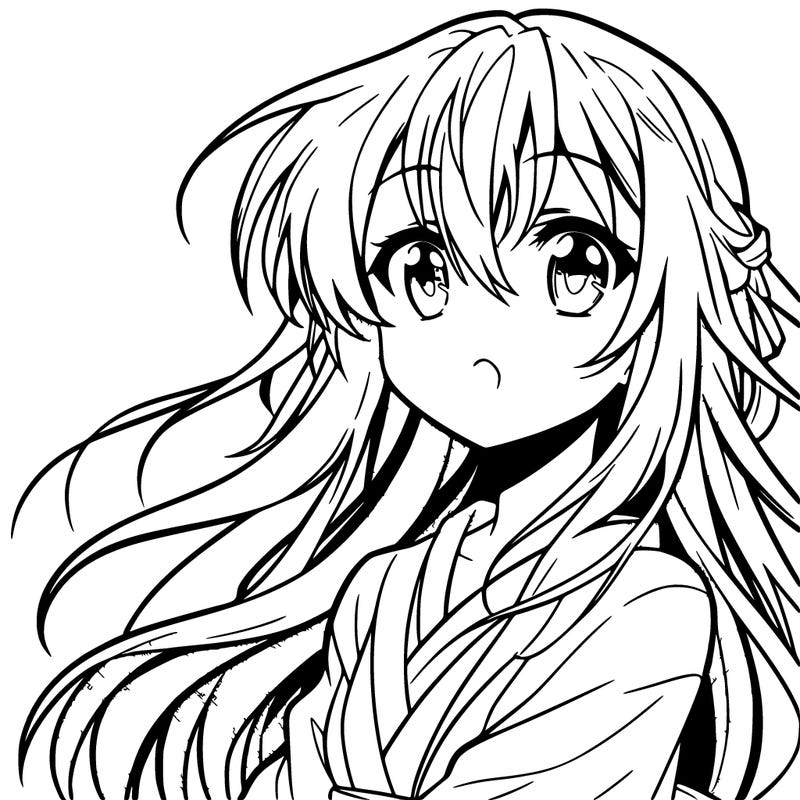 anime girl with long hair