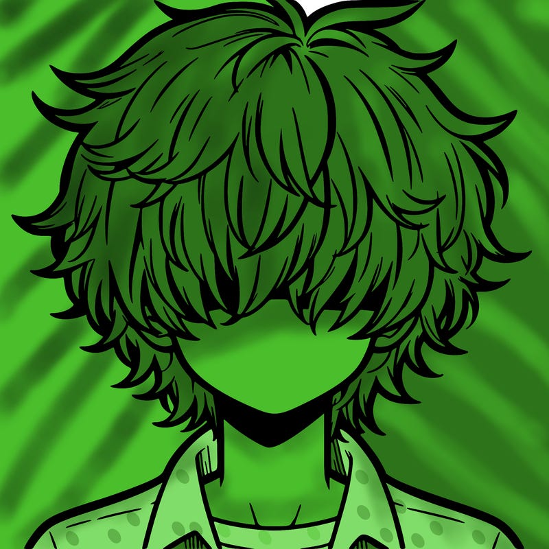 manga boy fluffy hair covering his eyes