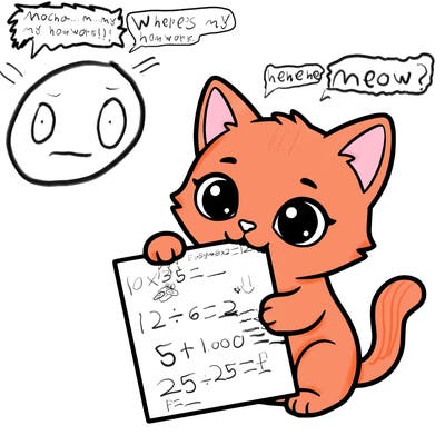 a small cat with a blank sheet of paper in its hand. the cat is sooooooo cute!