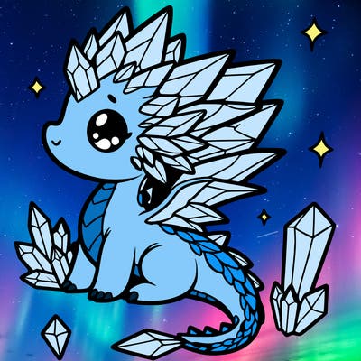 little cute crystal dragon
