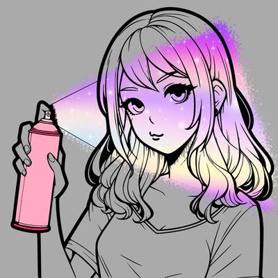 a realistic girl spray paint