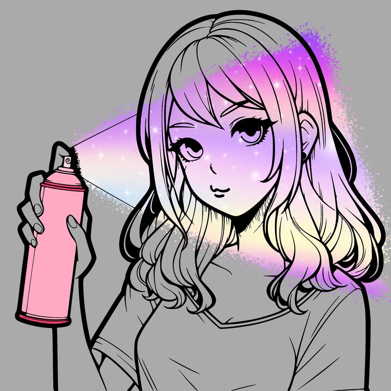 a realistic girl spray paint