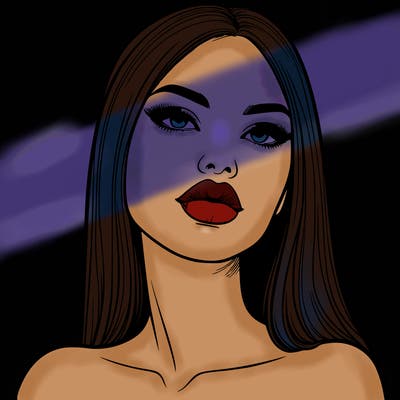 realistic woman with full lips