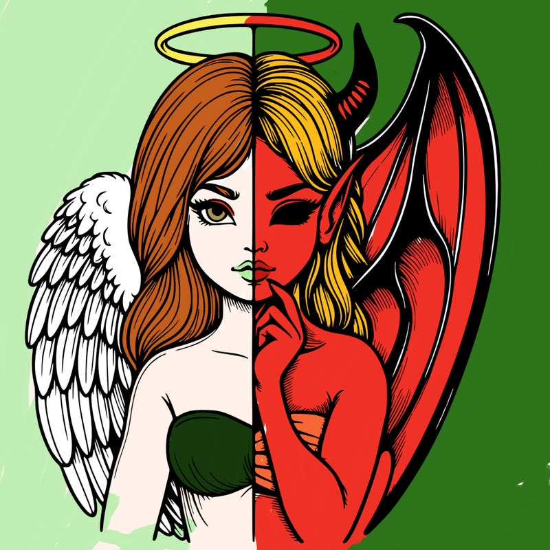 realistic angel half demon