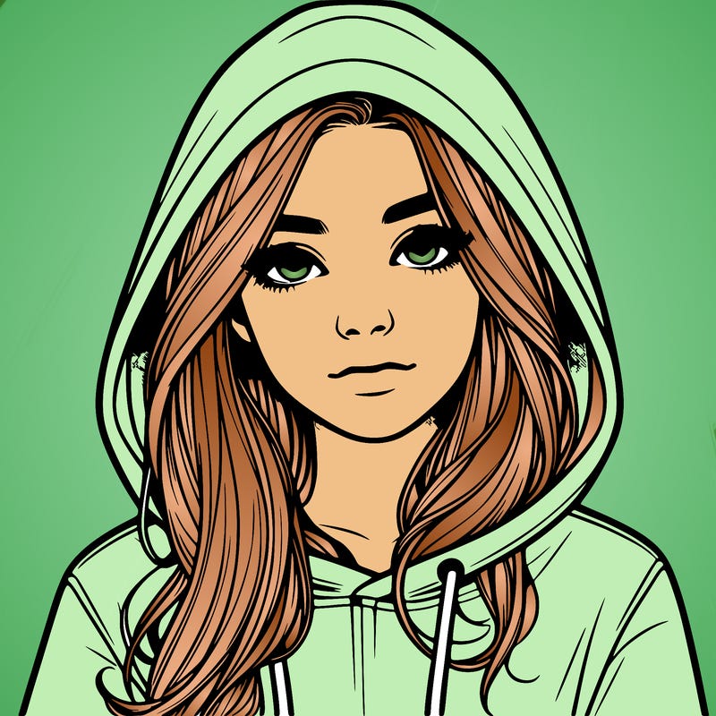 realistic girl with a hoodie
