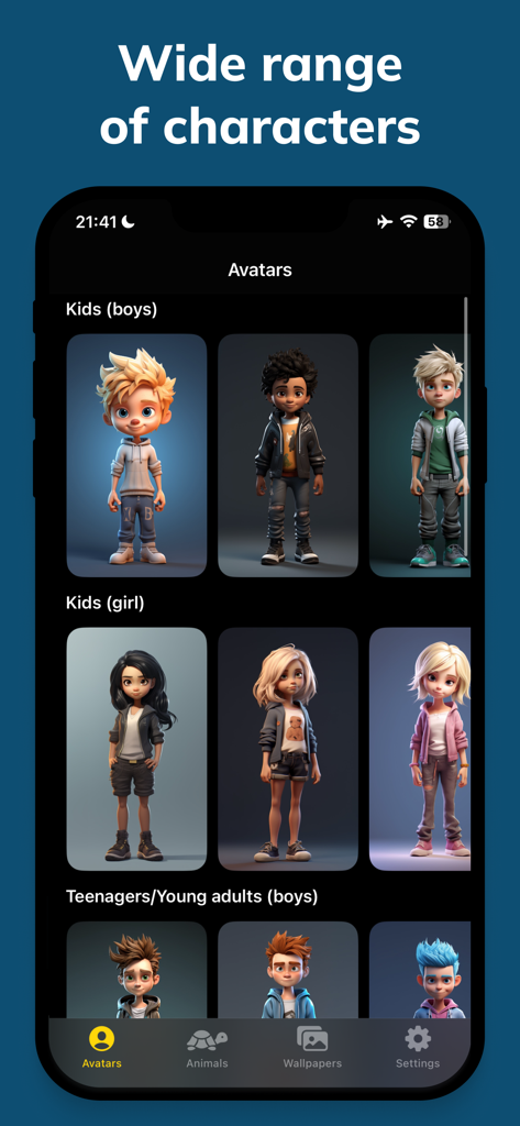 PosterFy: Caller Art - Wide variety of 3D animated character avatars for custom caller posters