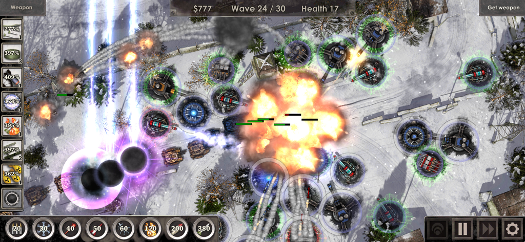 Defense Zone 3 HD - Tactical winter battle with explosions and turrets in Defense Zone 3 HD.