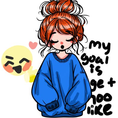 girl with baggy sweatshirt and messy bun