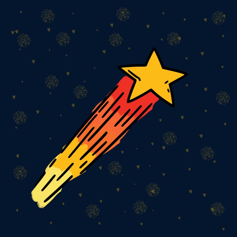 a shooting star in the sky