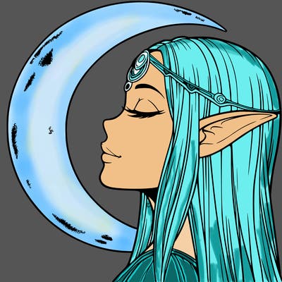 a realistic moon elf