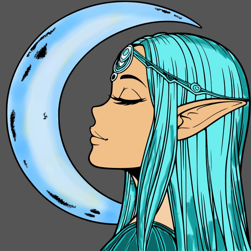 a realistic moon elf