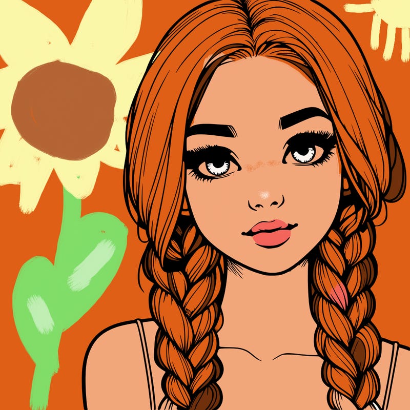 realistic girl with braids