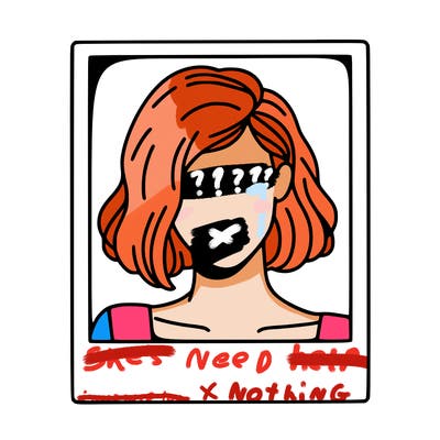 a polaroid portrait of swift's face cut off at the eyes