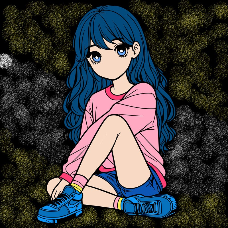 girl sitting realistic