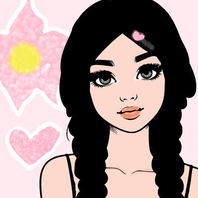 realistic girl with braids