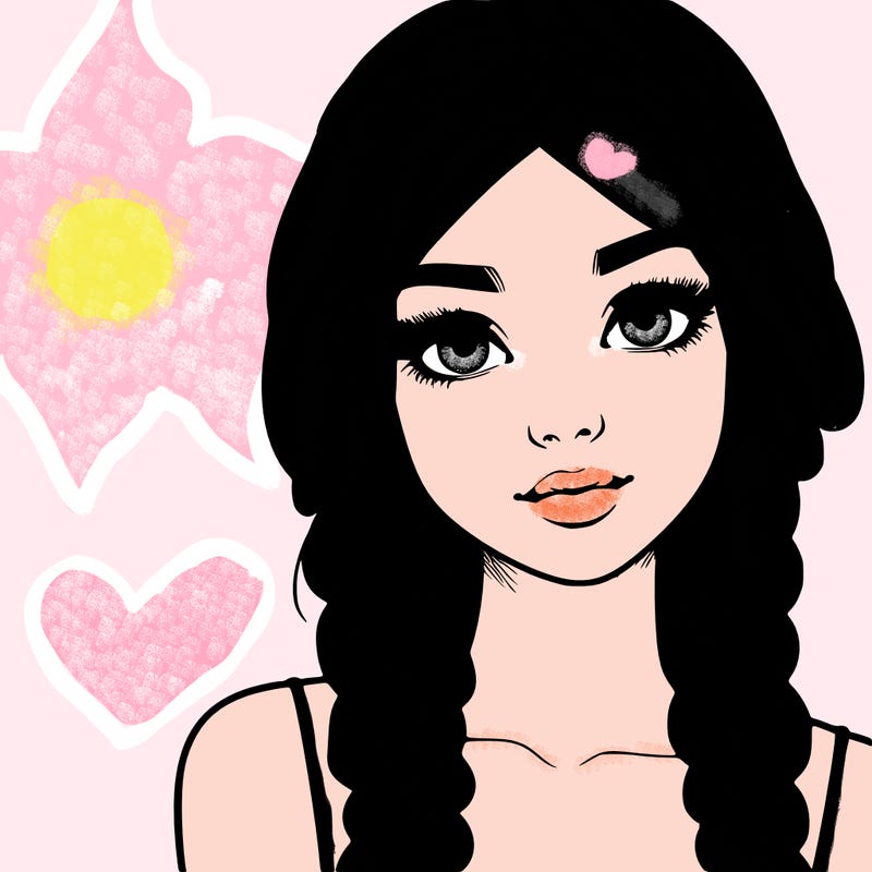 realistic girl with braids